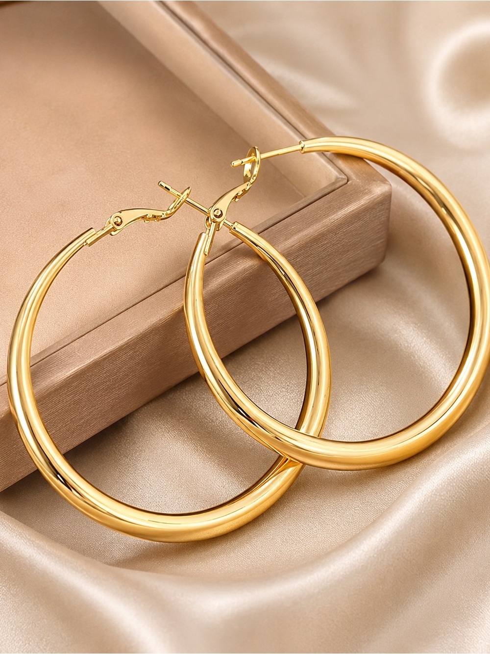 Polished Gold Hoop Earrings for Women